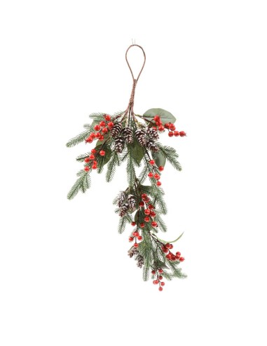 SFERE E PENDAGLI: vendita online Pendente Natalizio 36x75cm con Bacche - La Magia di Natale a casa tua in offerta