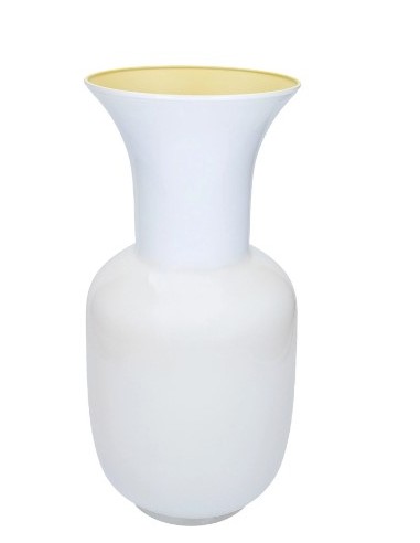 51917 VASO ARGO BICOLR BIANCO/OCRA VETRO 37H su Shop in Casa