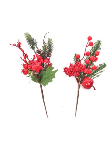 PICK: vendita online Pick Bacche Rosse 26,5 cm di Natale - La Magia di Natale a casa tua in offerta