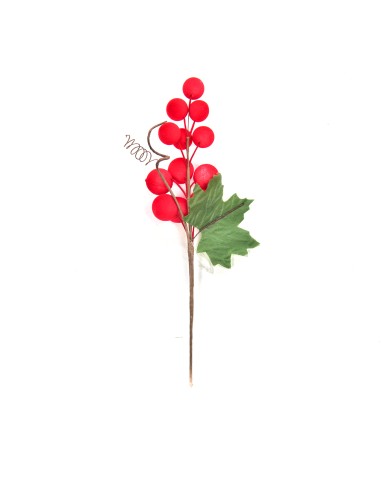 PICK: vendita online Pick Bacche Rosse Floccate 27 cm di Natale - La Magia di Natale a casa tua in offerta