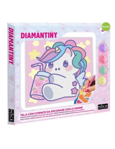 DIAMANTINY 90035 UNICORNO TELA CON CORNICE ASSORTITO