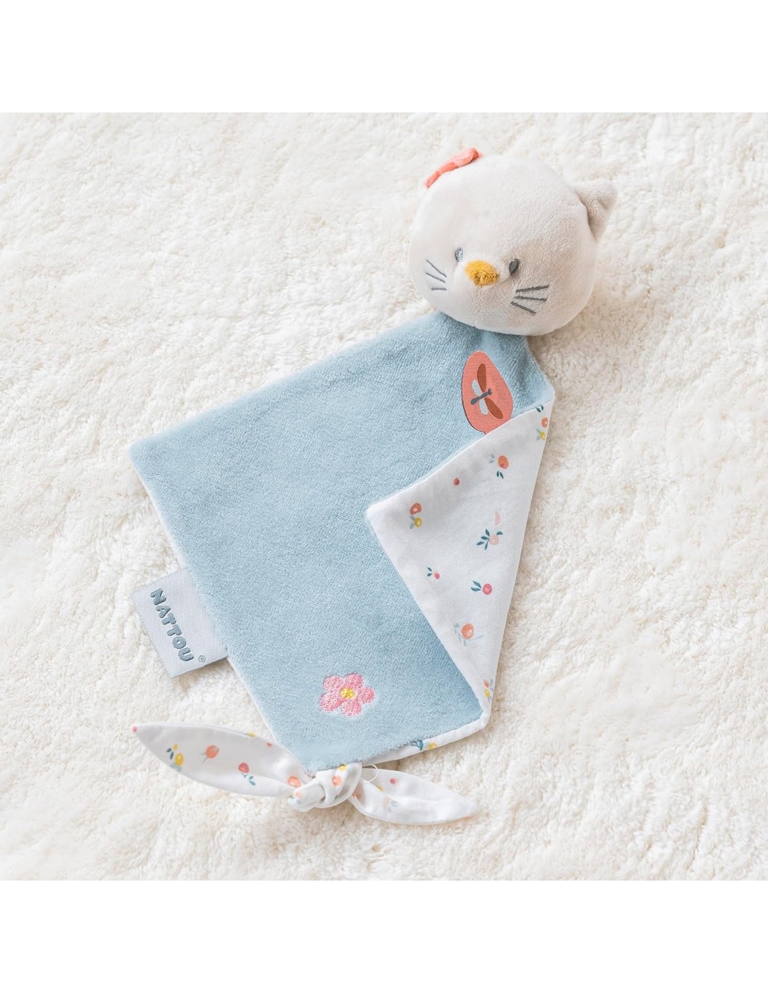 Nattou Mini Doudou per Neonato - Cotone e Velour, 28 cm, Azzurro | Shopincasa.it