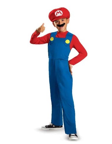 VESTITI: vendita online Costume Mario Classic Bambino, Taglia 7-8 Anni, Completo di Tutina, Cappello e Baffi in offerta