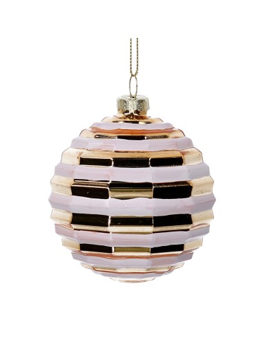 SFERA 639034 VETRO 8CM ORO/BIANCO