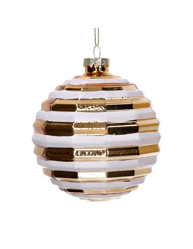 SFERA 639042 VETRO 10CM ORO/BIANCO