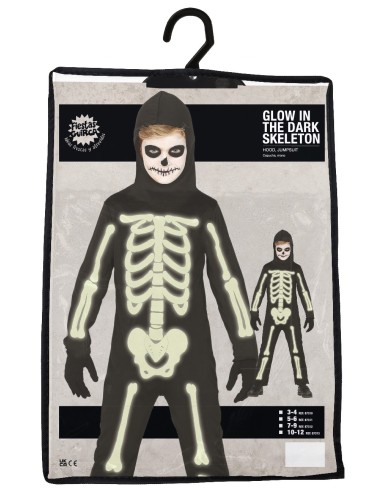 Costume Scheletro Luminoso al Buio Taglia 10-12 Anni | Shop in Casa