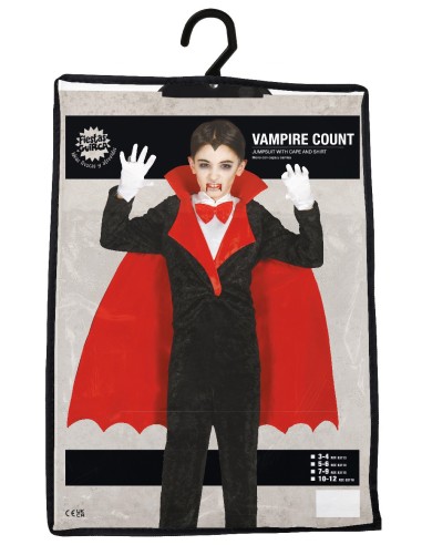 Costume Conte Vampiro Body, Camicia e Mantello Taglia 10-12 Anni | Shop in Casa