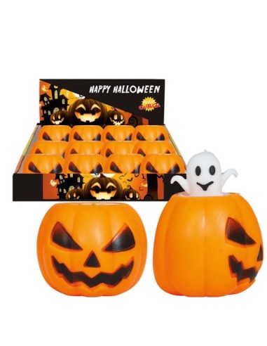 Zucca di Gomma con Fantasma 5 cm per Halloween | Shop in Casa