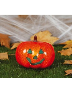 Zucca con Luce 16 cm Arancio per Halloween | Shop in Casa