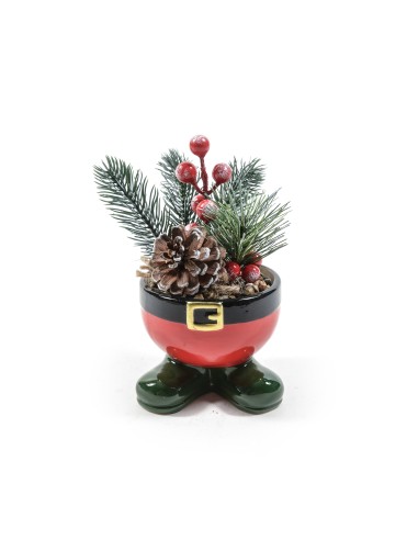 OGGETTISTICA NATALE: vendita online Piantina Natalizia in Vaso di Ceramica 9x18cm - La Magia di Natale a Casa Tua in offerta