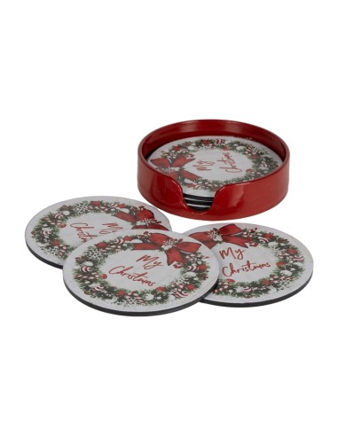 SET 6 SOTTOBICCHIERI 138426 GHIRLANDA 10CM PVC