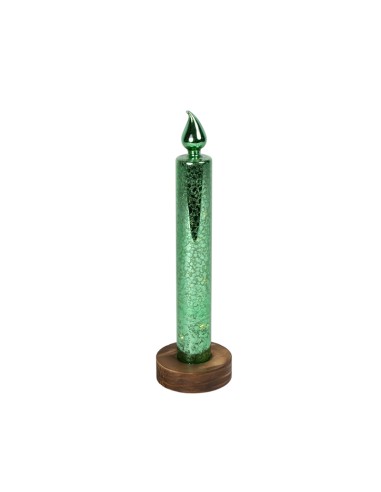 CANDELA LED 139655 VERDE CON BASE VETRO H30CM