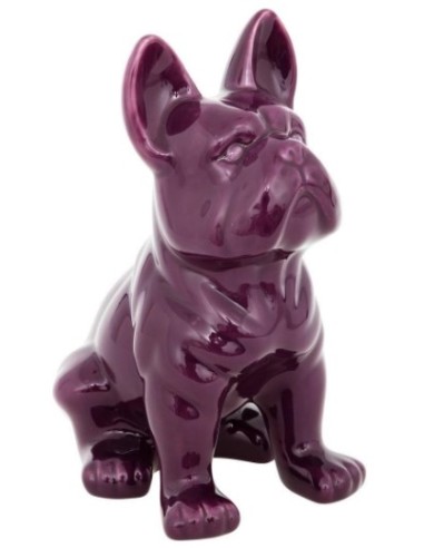 OGGETTISTICA: vendita online FIGURA BULLDOG 168329C VIOLA 23X18X12CM CERAMICA in offerta