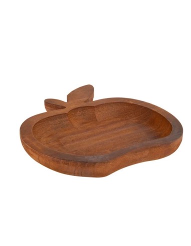 OGGETTISTICA: vendita online Vassoio Mela 20x22 cm in Legno di Paulownia, Portagioie Elegante e Decorativo in offerta