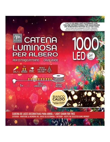 LUCI DI NATALE: vendita online Serie Luminosa - 1000 LED Bianco Caldo Microsatinato da Esterno - La Magia di Natale a Casa Tu...