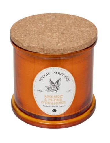 CANDELE: vendita online Candela Mandorla e Arancio 500gr, profumo agrumato, cera di qualità, decorazione elegante, candela gr...