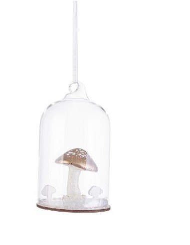 PENDENTE 0974875 CLOCHE FUNGO 7X12CM BIANCO/ORO