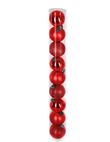 CONF 9 SFERE 144820RG PLASTICA 6CM ROSSO