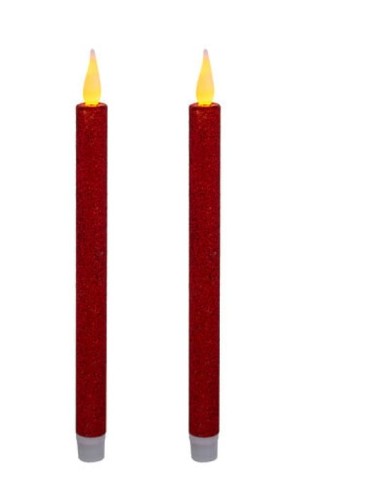 CONF 2 CANDELE 162679A ROSSE H28CM LUCE LED