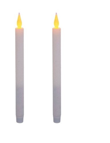 CONF 2 CANDELE 162679B BIANCHE H28CM LUCE LED