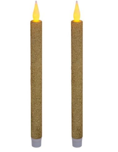 CONF 2 CANDELE 162679C ORO H28CM LUCE LED