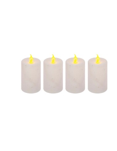 CONF 4 CANDELE 162680B BIANCHE 4X7,5CM LUCE LED