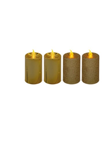 CONF 4 CANDELE 162680C ORO 4X7,5CM LUCE LED