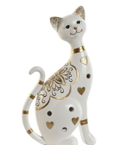 OGGETTISTICA: vendita online FIGURA GATTO FD212957 RESINA 16X8X30CM BIANCO in offerta