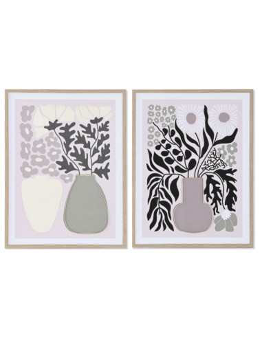 QUADRO TELA CU214640 VASO FIORI 45X60CM ASSORTITO