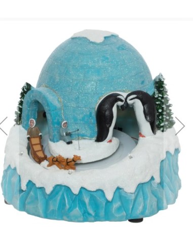 GIOSTRINA IGLOO 199718 RESINA 19X21X17CM LUCI MUSICA E MOVIMENTO