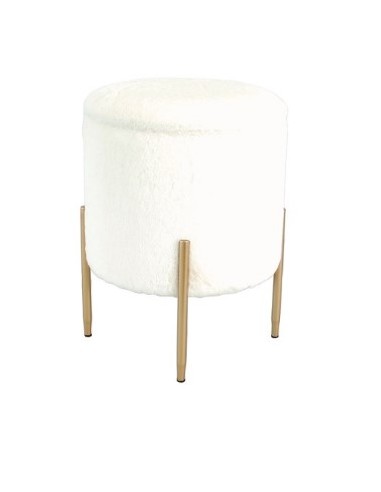 POUF 106327 MARVY VELLUTO BIANCO 42X53,5CM