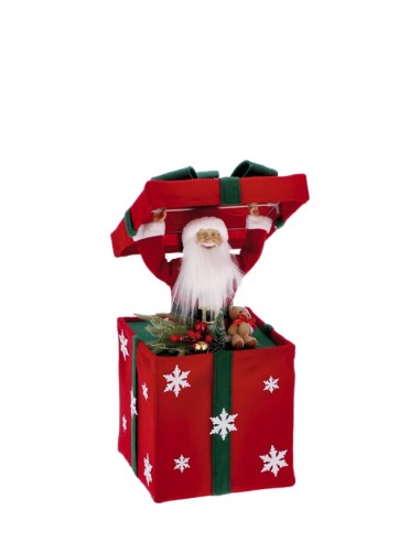 PACCO REGALO 106898 CON BABBO NATALE 30X30X69CM CON LUCI