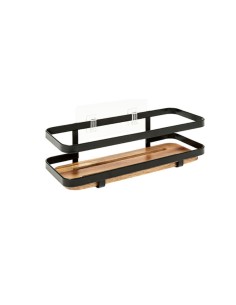 ACCESSORI VASCA E DOCCIA: vendita online Mensola da bagno in metallo e legno, 25,5x10x8 cm – Design compatto e resistente in ...