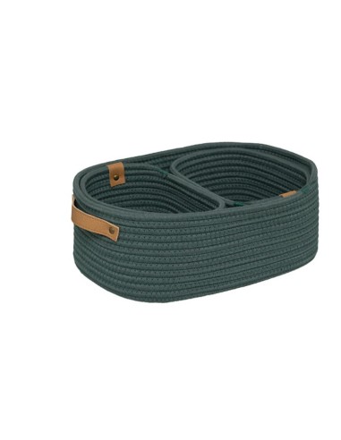 OGGETTISTICA: vendita online Cestino Duo 2° misura poliestere verde foresta 35x25x12 cm, elegante e resistente per organizzaz...