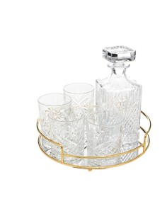 SET WHISKY 5PZ 203203 CON VASSOIO VETRO