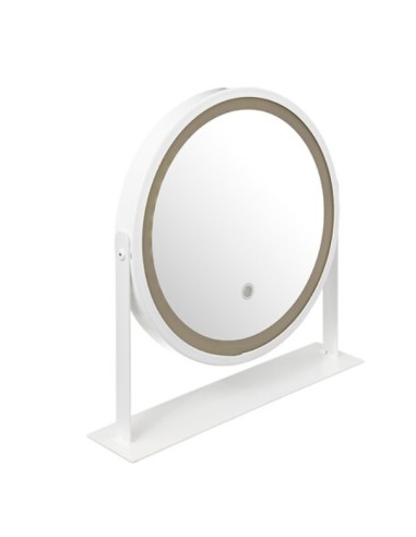 SPECCHIO DA TAVOLO 200121 BIANCO D34CM CON LUCE LED