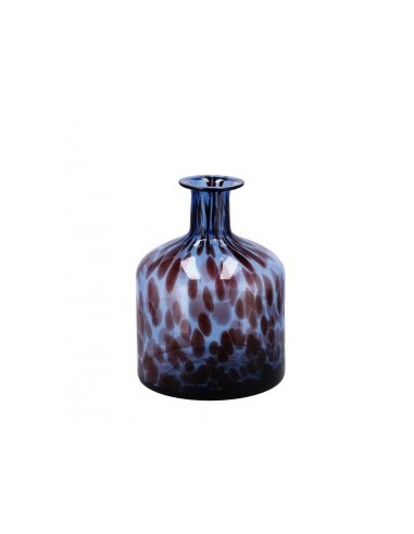 VASO 109077 LEOPARD 23X28CM VETRO BLU