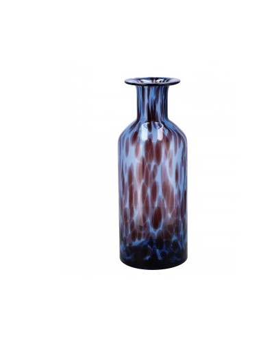 VASO 109075 LEOPARD 16X43CM VETRO BLU