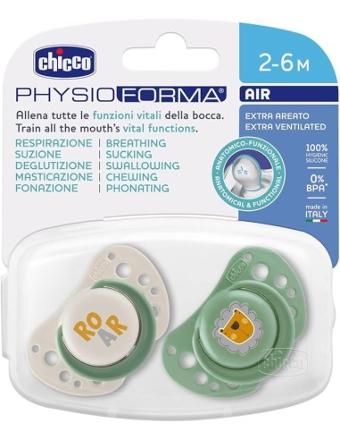 Chicco PhysioForma Succhietto Air Verde 2-6 Mesi | 2 Pezzi - shopincasa.it