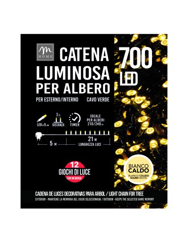 SERIE LUMINOSA 700LED BIANCO CALDO DA ESTERNO