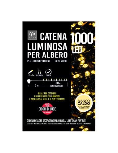 SERIE LUMINOSA 1000LED BIANCO CALDO DA ESTERNO