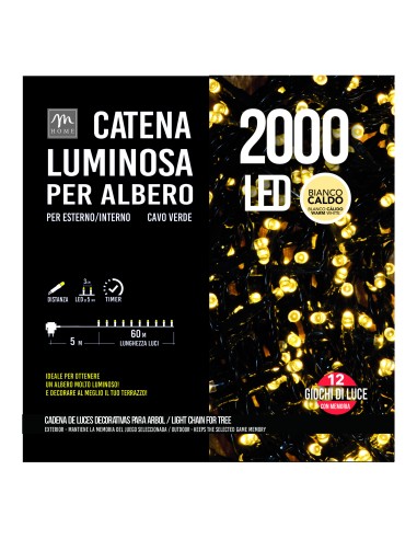 SERIE LUMINOSA 2000LED BIANCO CALDO DA ESTERNO