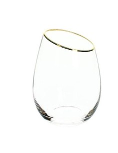 BICCHIERI ACQUA VINO BIBITA: vendita online SET 6 BICCHIERI 440CC TUMBLER F.ORO VETRO MARGOT in offerta