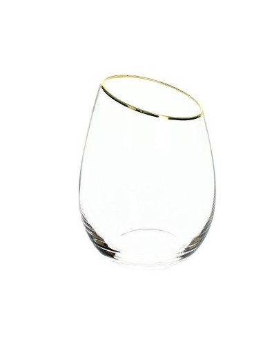 SET 6 BICCHIERI 440CC TUMBLER F.ORO VETRO MARGOT