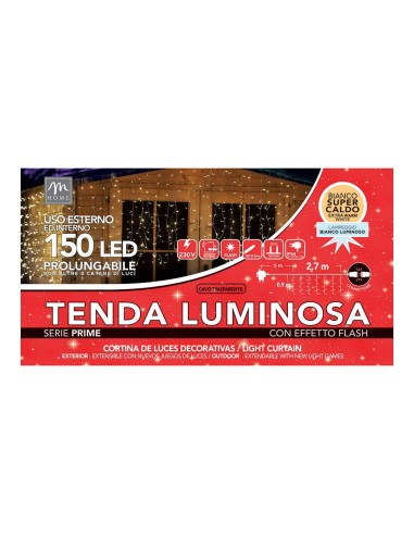 TENDA LUMINOSA 150LED BIANCO SUPERCALDO DA ESTERNO 0,9X2,7MT