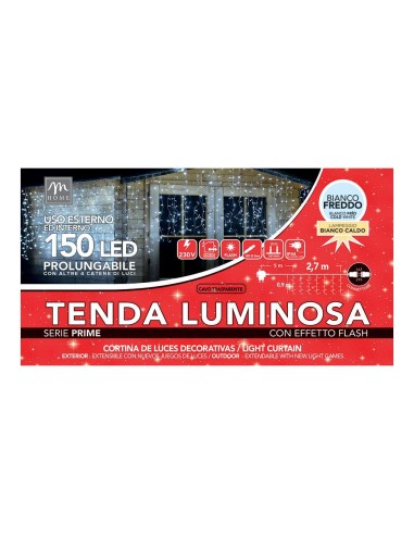 TENDA LUMINOSA 150LED BIANCO FREDDO DA ESTERNO 0,9X2,7MT