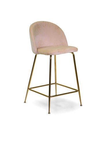 SGABELLO 281089 SAMMI VELLUTO CREMA GAMBE ORO 44X48X91CM