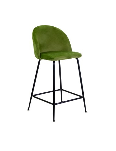 SGABELLO 281094 SAMMI VELLUTO VERDE GAMBE NERE 44X48X91CM