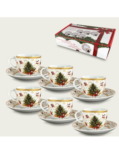 SET 6 TAZZE 58262 CON PIATTO CHRISTMAS TREE