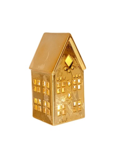 CASETTA 0523078 DICKENS ORO CON LED 8X8X17CM